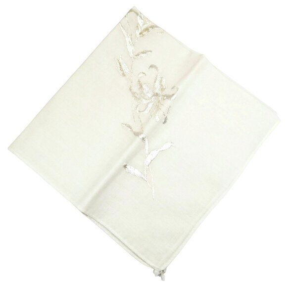 1940s Hand Embroidered Hankie Lot of 3 - Floral, Holiday, Sentiment - Picture 6 of 7